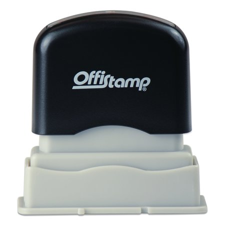 OFFISTAMP Pre-Inked Message Stamp, FILE, 1.63" x 0.38", Red Ink 34513